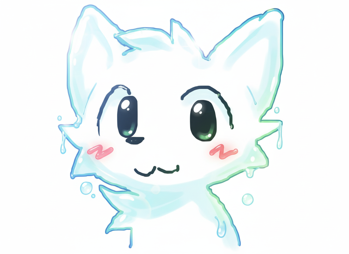 Character design with watery, translucent elements